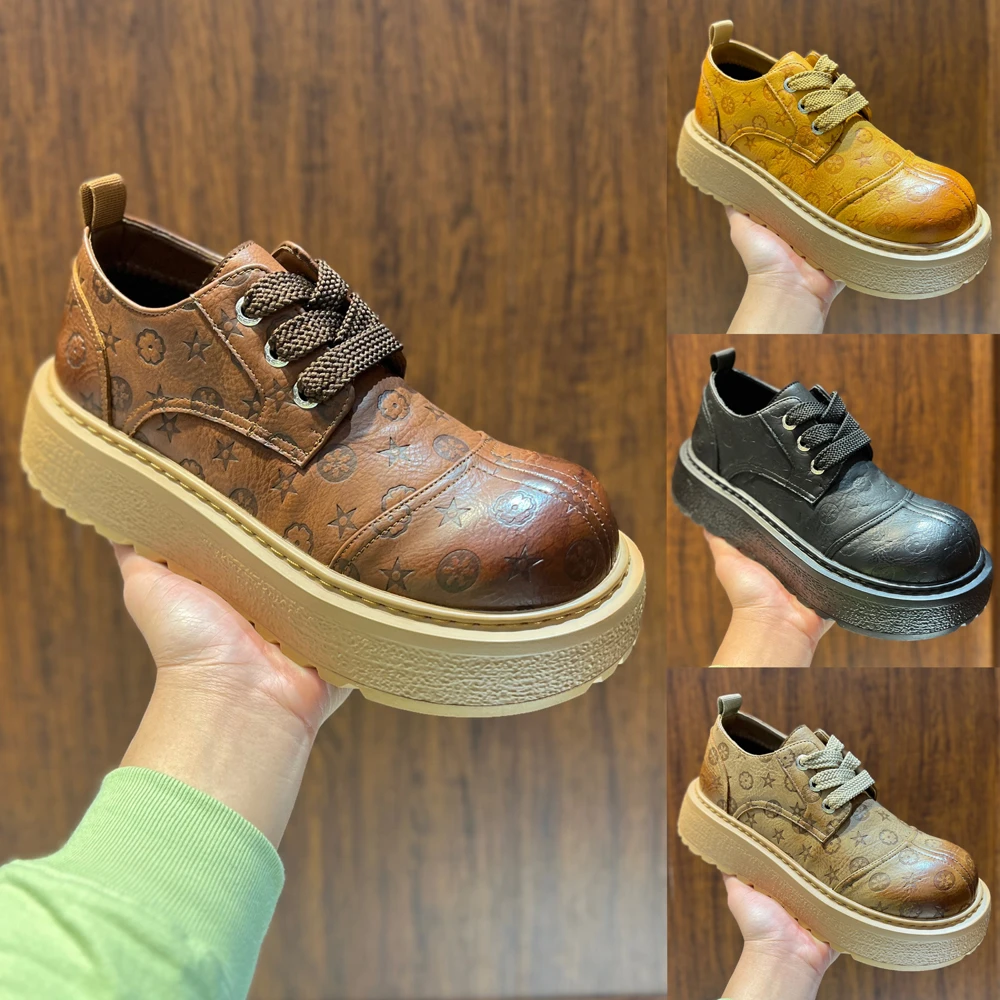 轻奢印花休闲鞋时尚百搭软底软面舒适加绒保暖男士潮流厚底鞋冬季