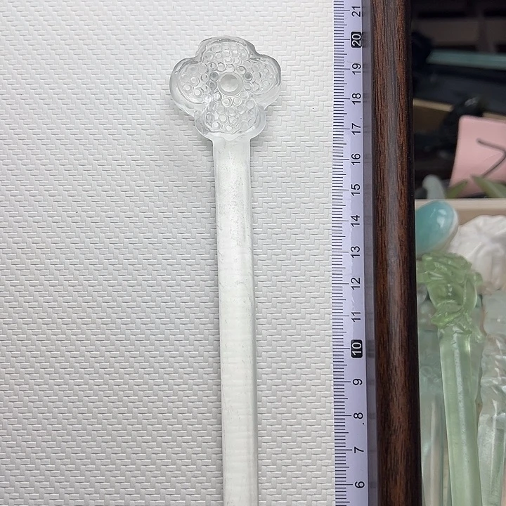 蛇纹石玉未镶嵌发簪四方如意