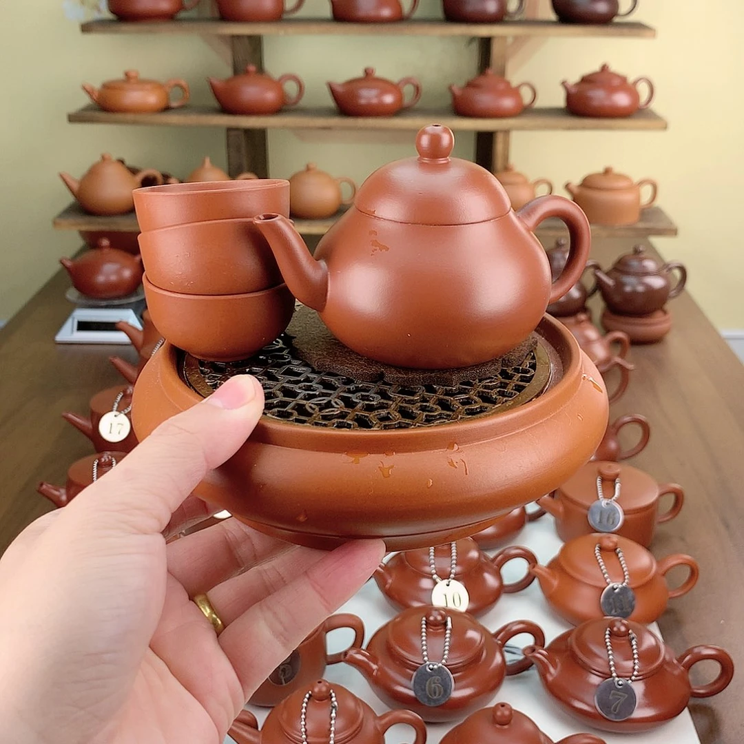 茶壶紫砂名***车朱矮梨140➕大镂空