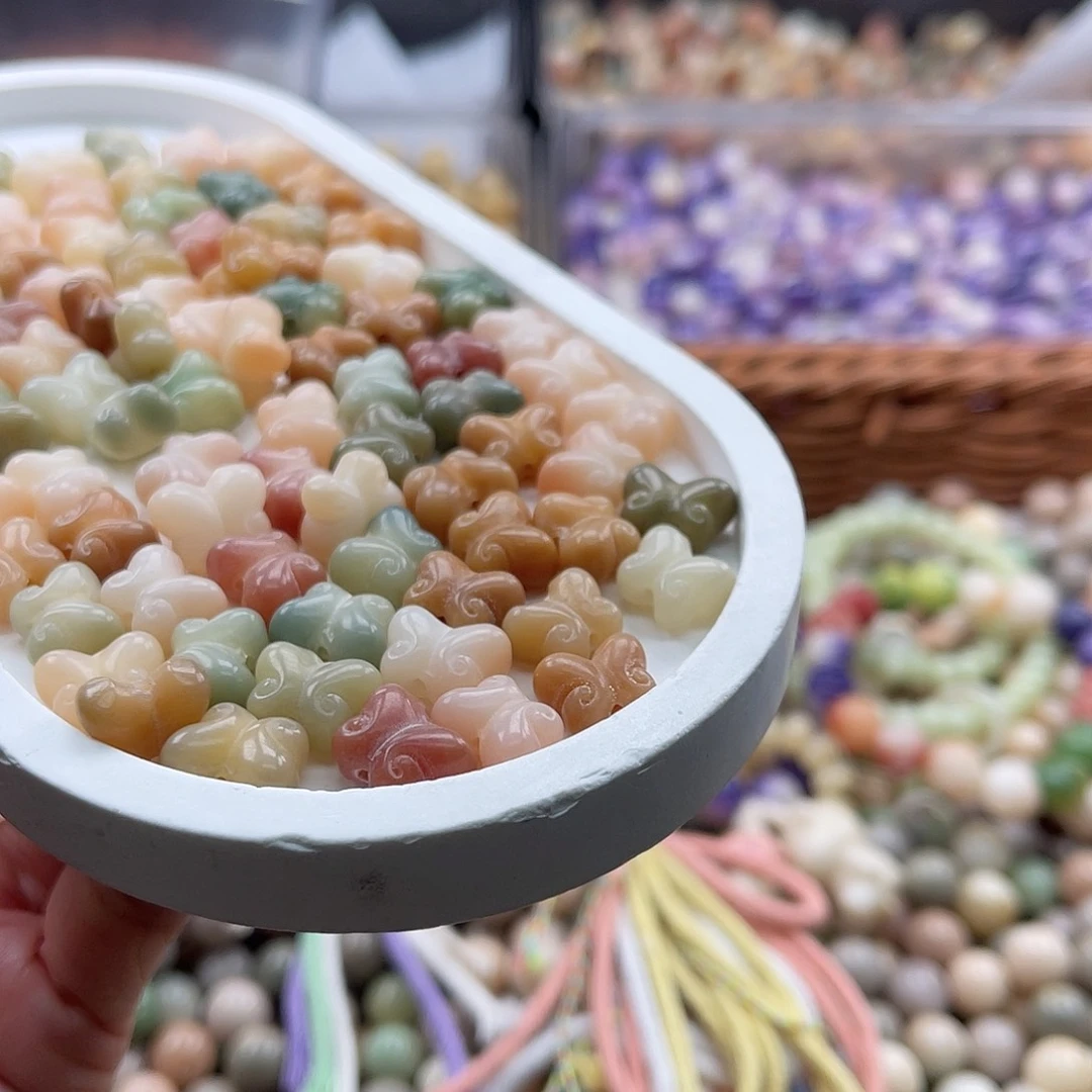 白玉菩提吊坠Z/12mm/5+5颗