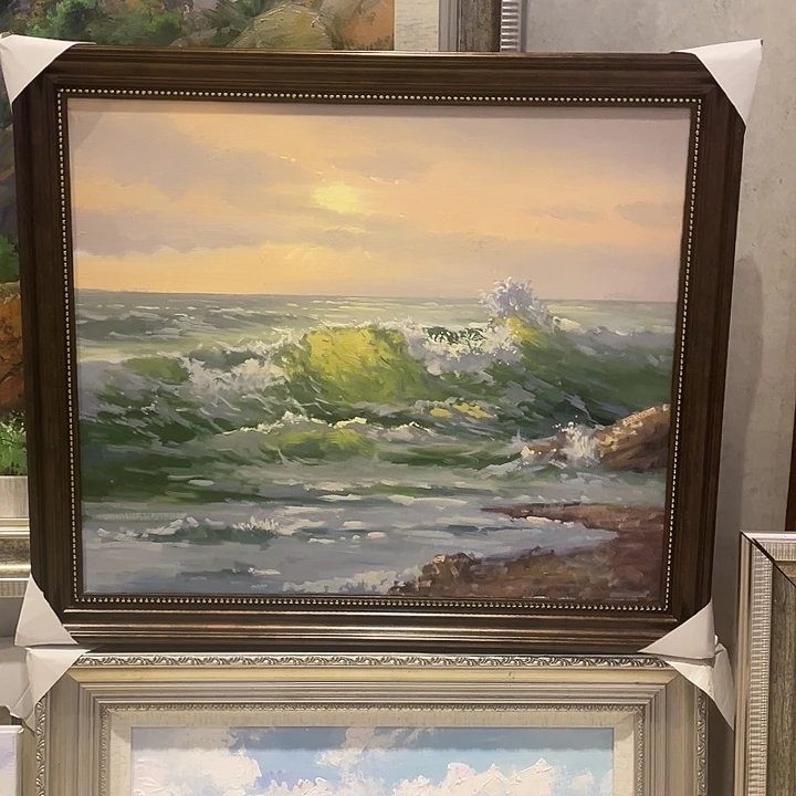 原***点横款纯手绘油画画面尺寸50*60cm