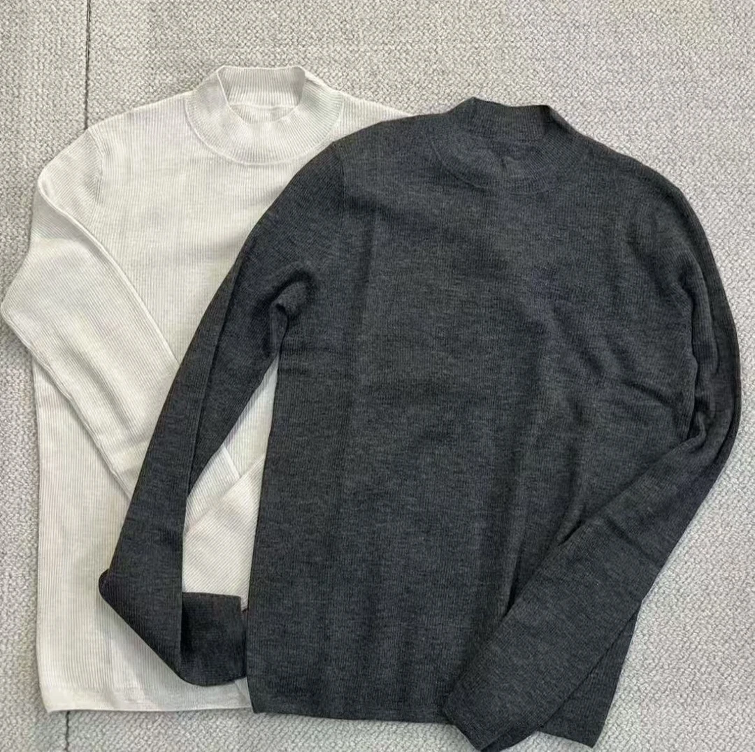 进口意大利系列 80支半高领 女款纯绒羊绒打底衫