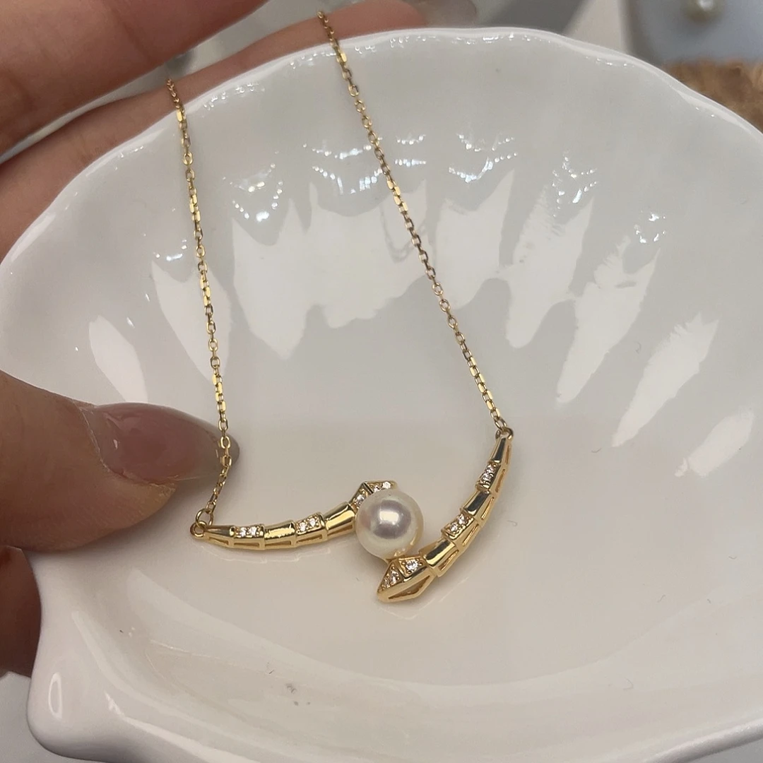 银S925镶嵌项链海水珍珠