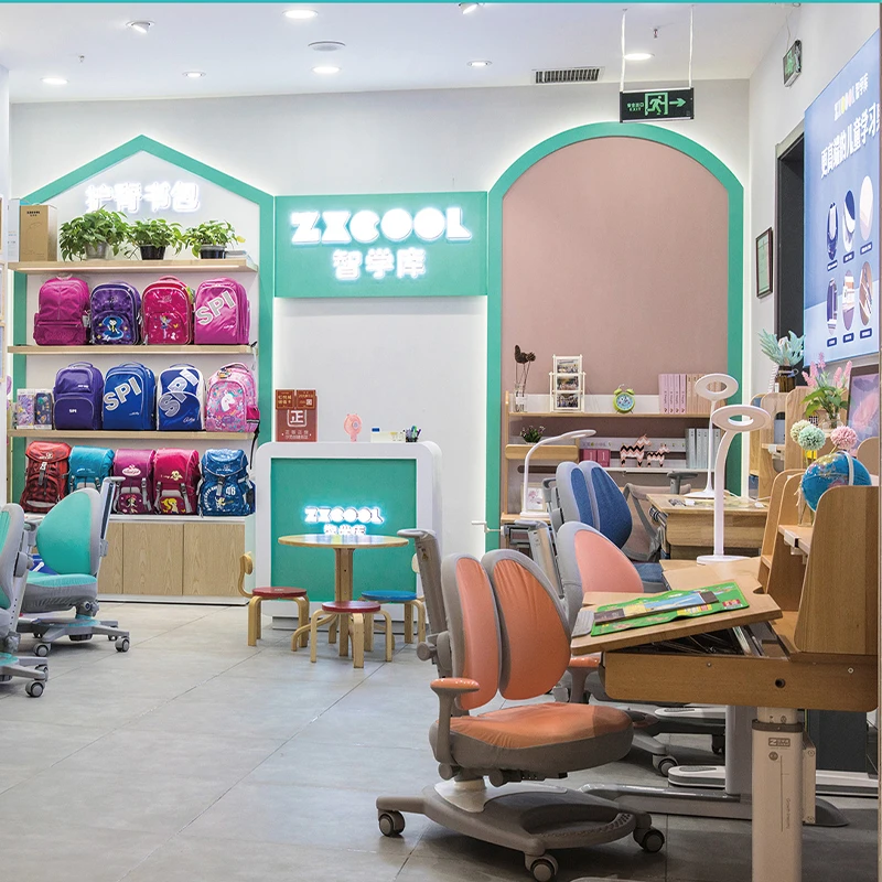 智学库学习桌椅升降学习桌家用简约儿童房护脊简易小孩初中可爱06