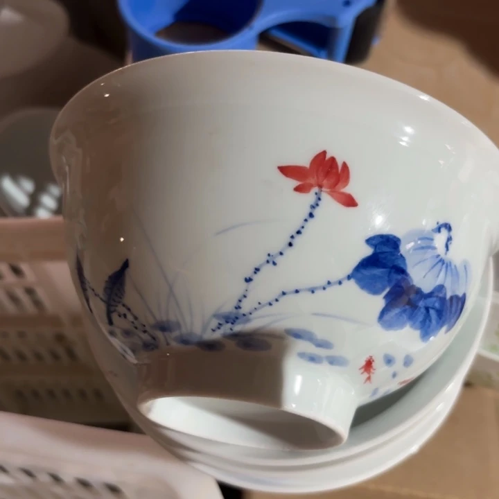 青瓷景德镇陶瓷面碗两只微瑕