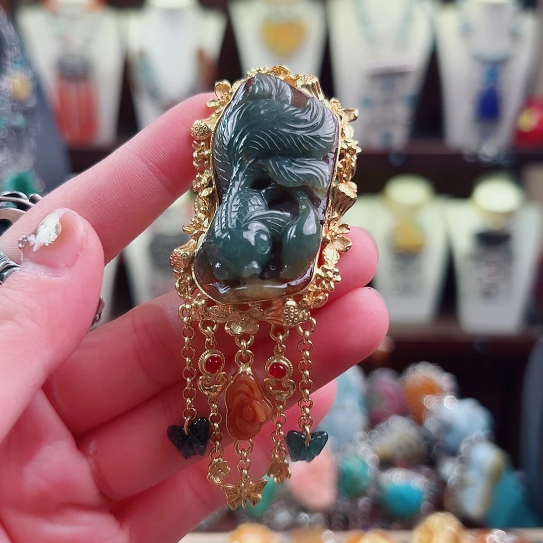 翡翠银S925镶嵌戒指/指环戒指