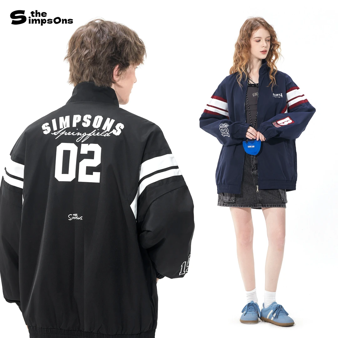 THESIMPSONS休闲情侣宽松潮流撞色男女同款夹克外套SPCJK251F22U