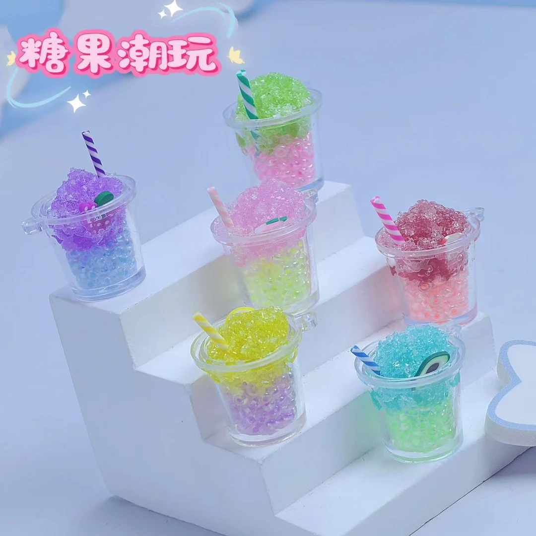 【直播拆】卡通夜光渐变冰沙杯宝宝树脂立体diy摆件