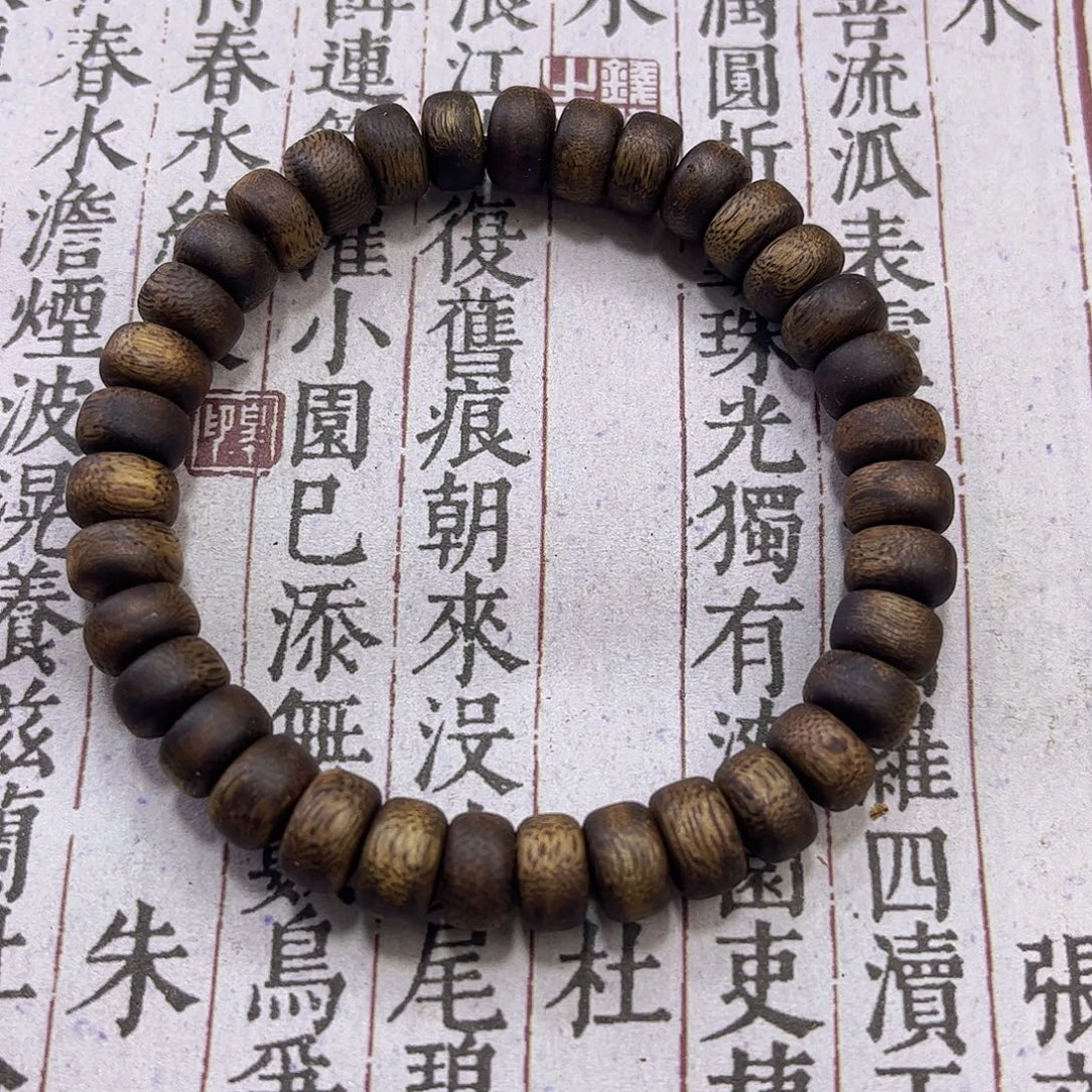 香料沉香算盘珠卡8单圈手串