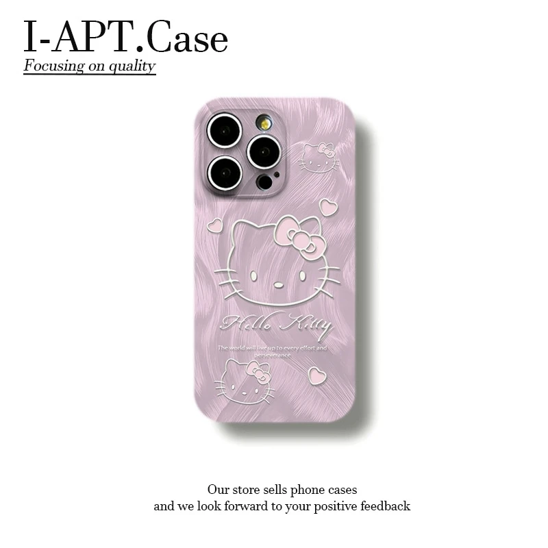 粉羽纱KT猫头菲林软壳适用iPhone苹果16手机壳华为oppo小米vivo新