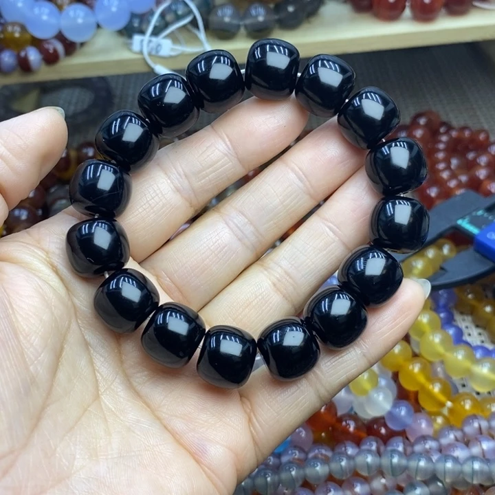 人***茶玛瑙/玉髓未镶嵌手链