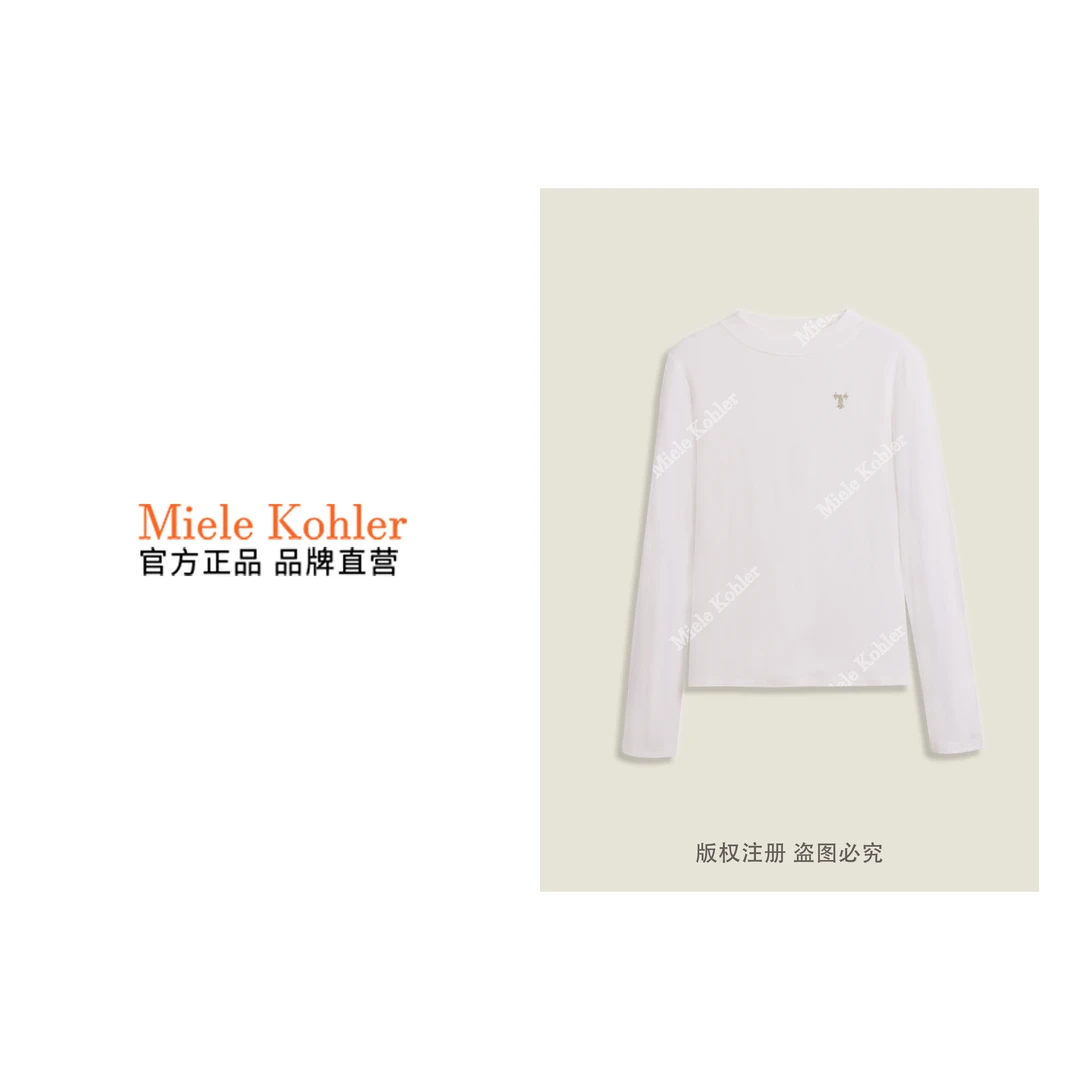 夏季新款设计感重工镶钻十字架女长袖T恤MKKQ86881【澳门小源同款】