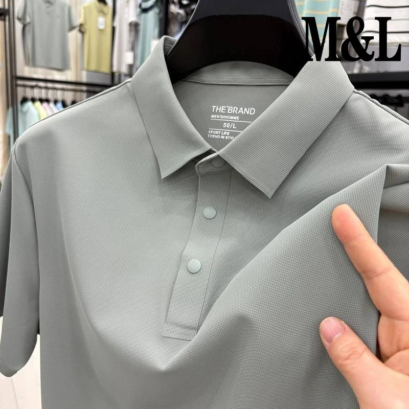 【澳门专柜正品】爆款男士冰丝短袖POLO衫新款纯色翻领T恤冰感凉