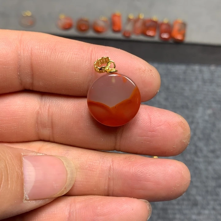 南红玛瑙吊坠(不含链)银S925镶嵌虬*客
