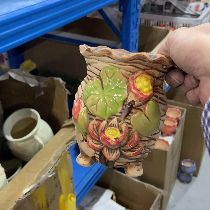 陶瓷花盆单场满9.9发10.5*13