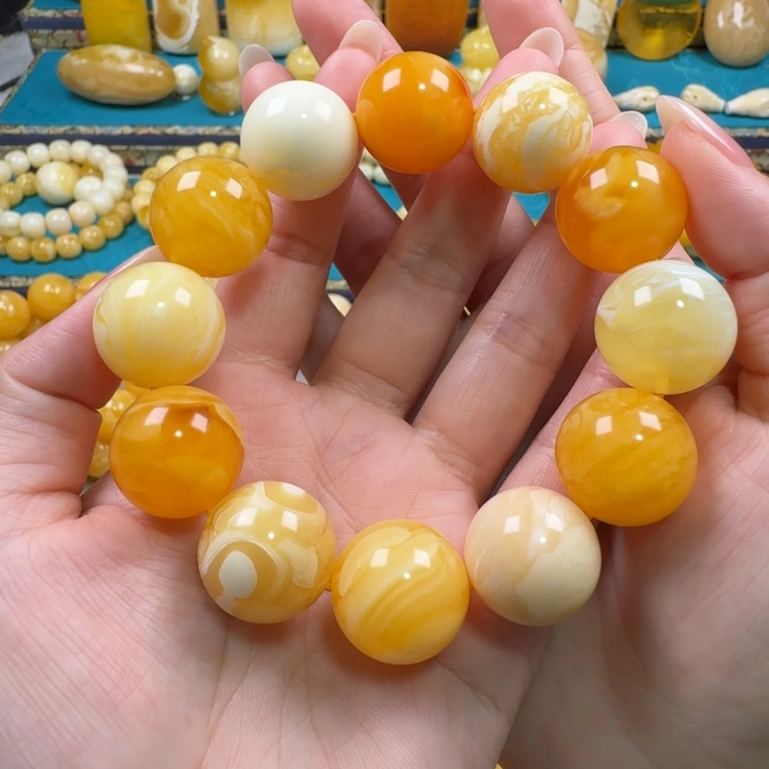 琥珀未镶嵌手链蜜蜡