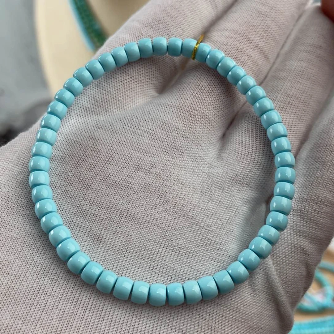 绿松石手链未镶嵌精品高端直切卡4.8