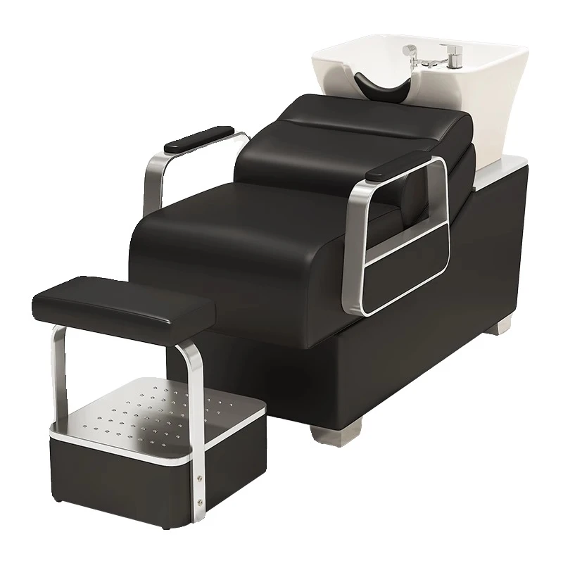 半躺冲水床头盆理发店发廊专用洗头床美发床
