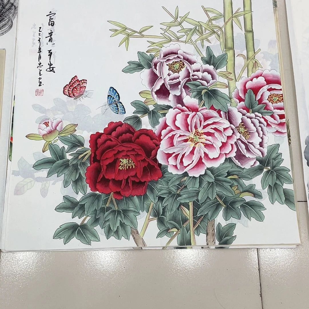 国画纯手绘山水花鸟
