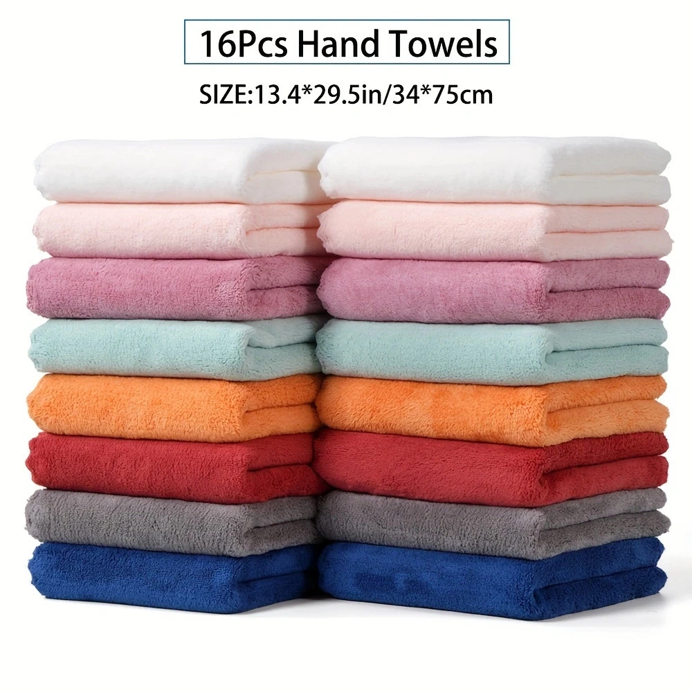 外贸珊瑚绒毛巾加厚300g㎡吸水柔软速干可爱礼品刺绣LOGO