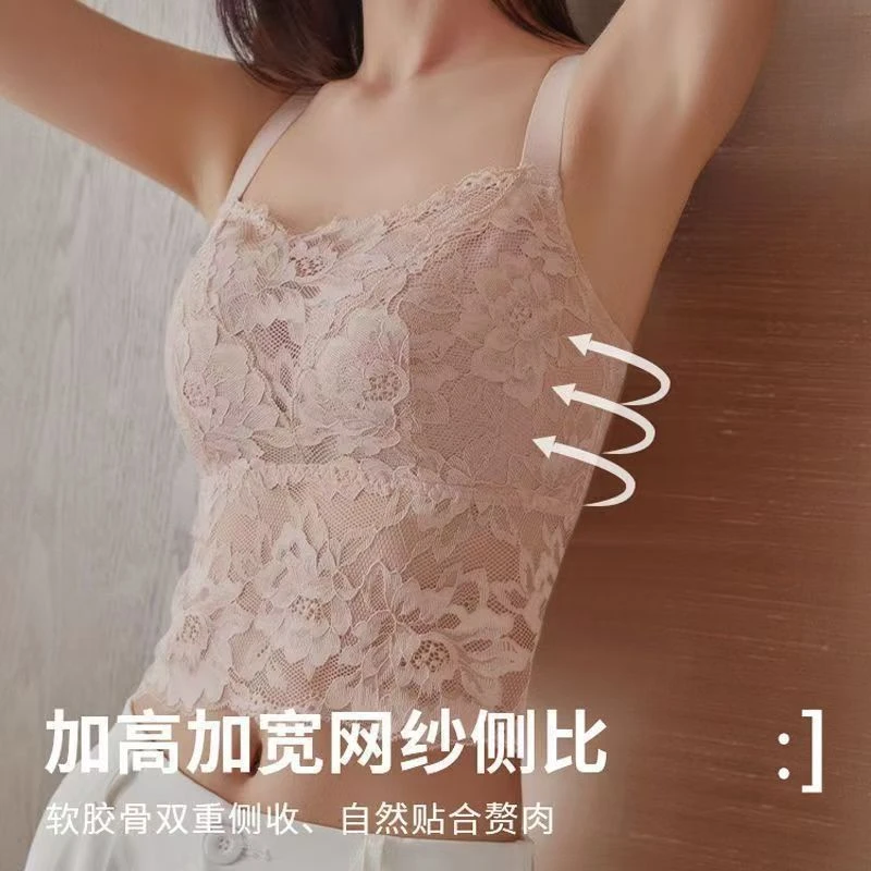 蕾丝内衣女大胸显小防走光性感美背抹胸夏季薄款大码无钢圈文胸
