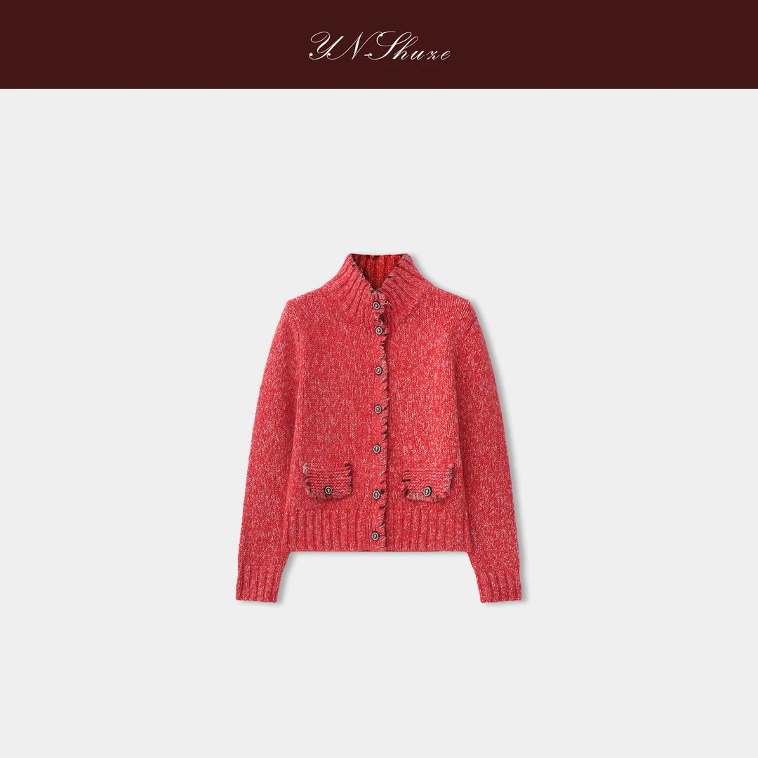 YN-SHUZE设计师冬季气质羊绒开衫毛衣SZ-YNB-4572