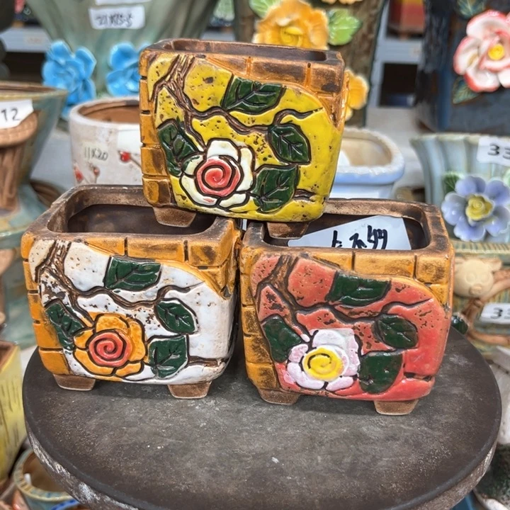 紫砂花盆粗陶材质多肉花盆