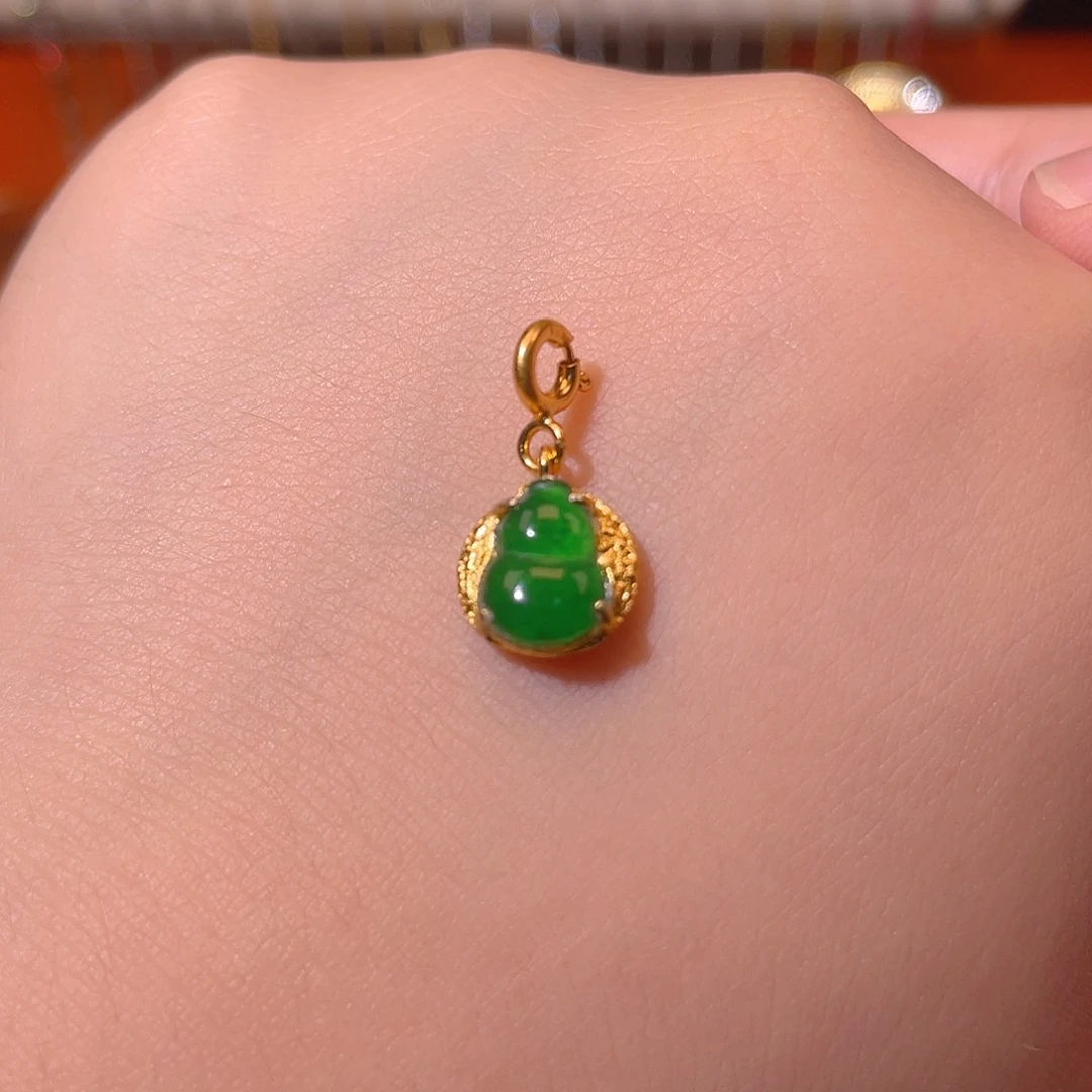 吊坠(不含链)银S925镶嵌翡翠