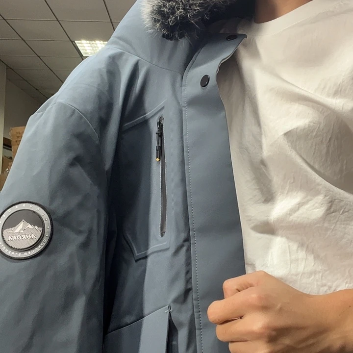 大毛领蓝灰色鹅170码