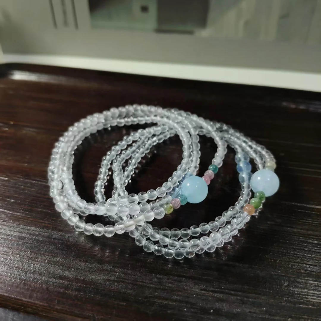 【书记甄选】原创白水晶三圈手链 多样性发一件 约3mm 5951CT