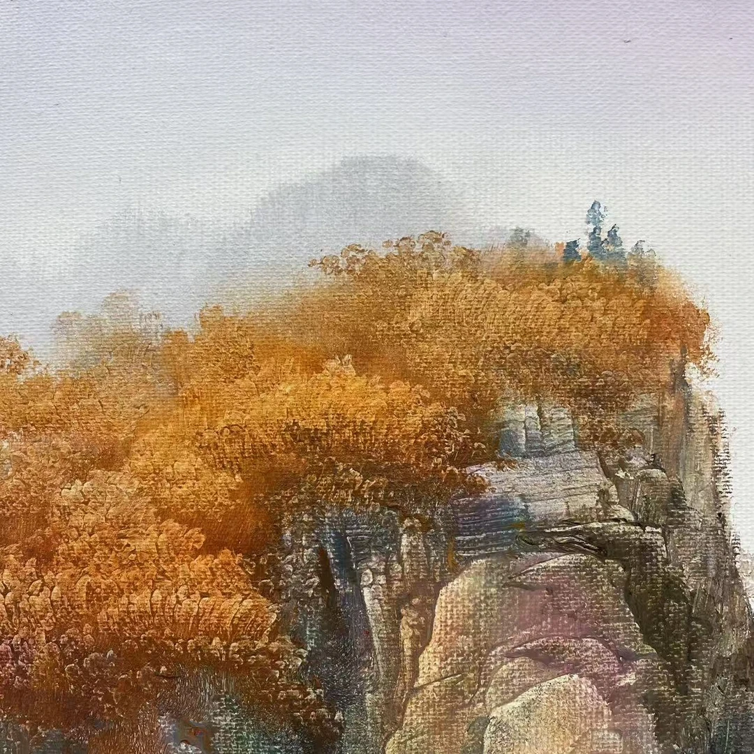 林彦新*** 山水风景-9.25号- 约50*60厘米-手绘油画-麻布