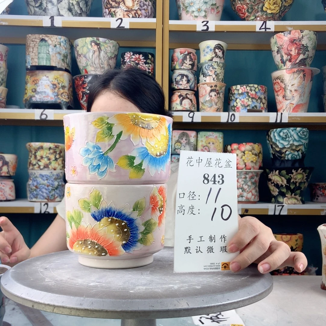 景德镇手工花盆843