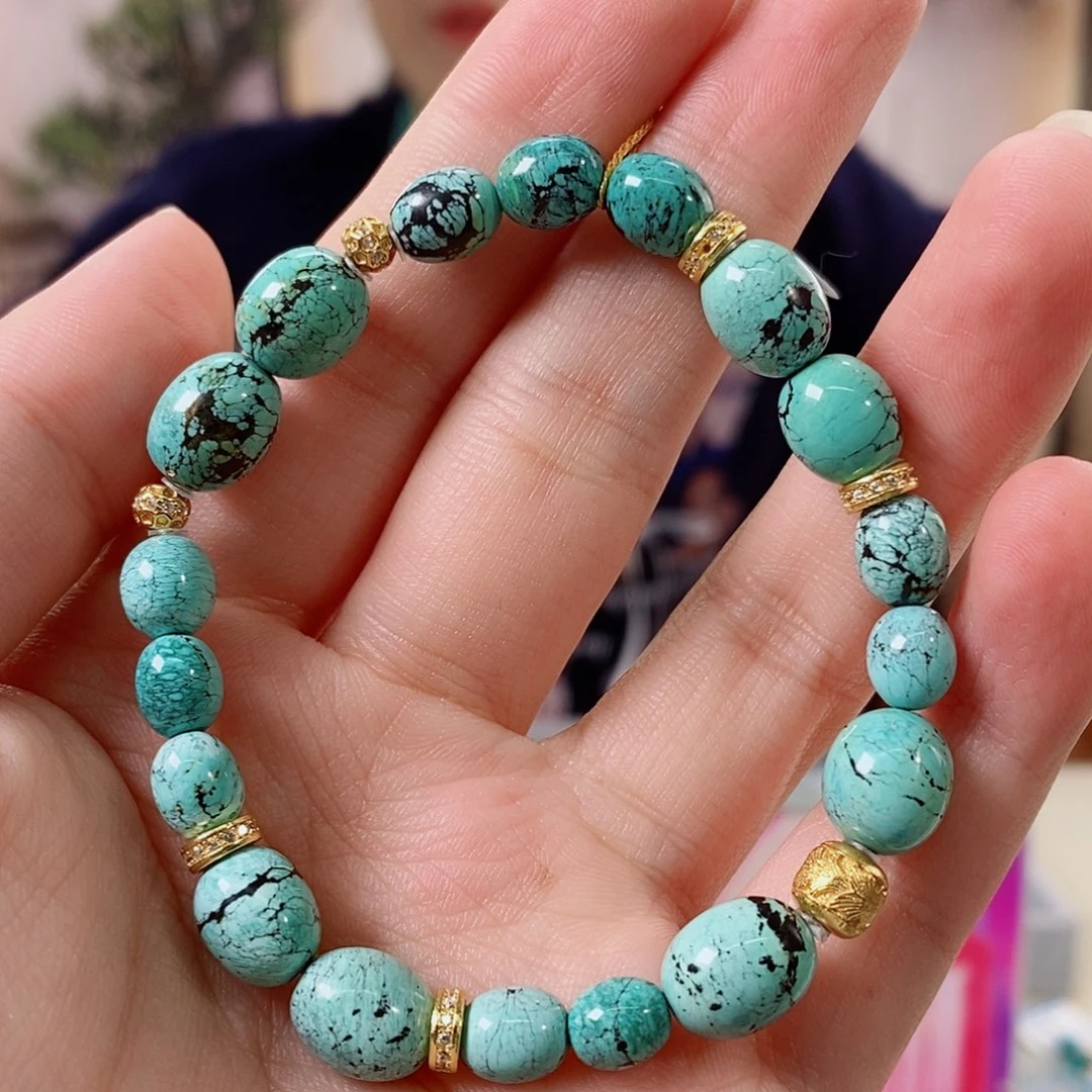 绿松石银S925镀金镶嵌珠宝奇石