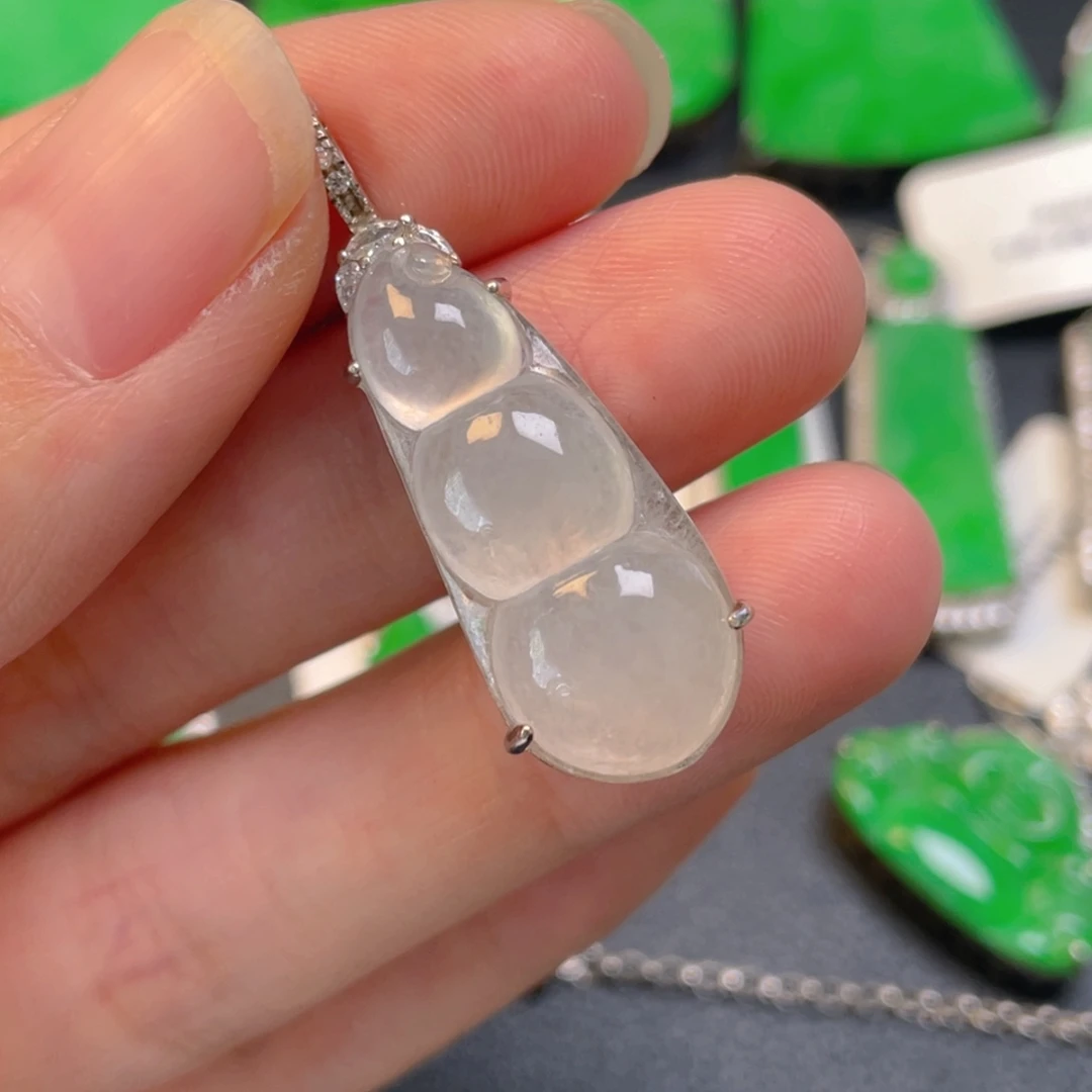 翡翠银S925镶嵌吊坠(不含链)