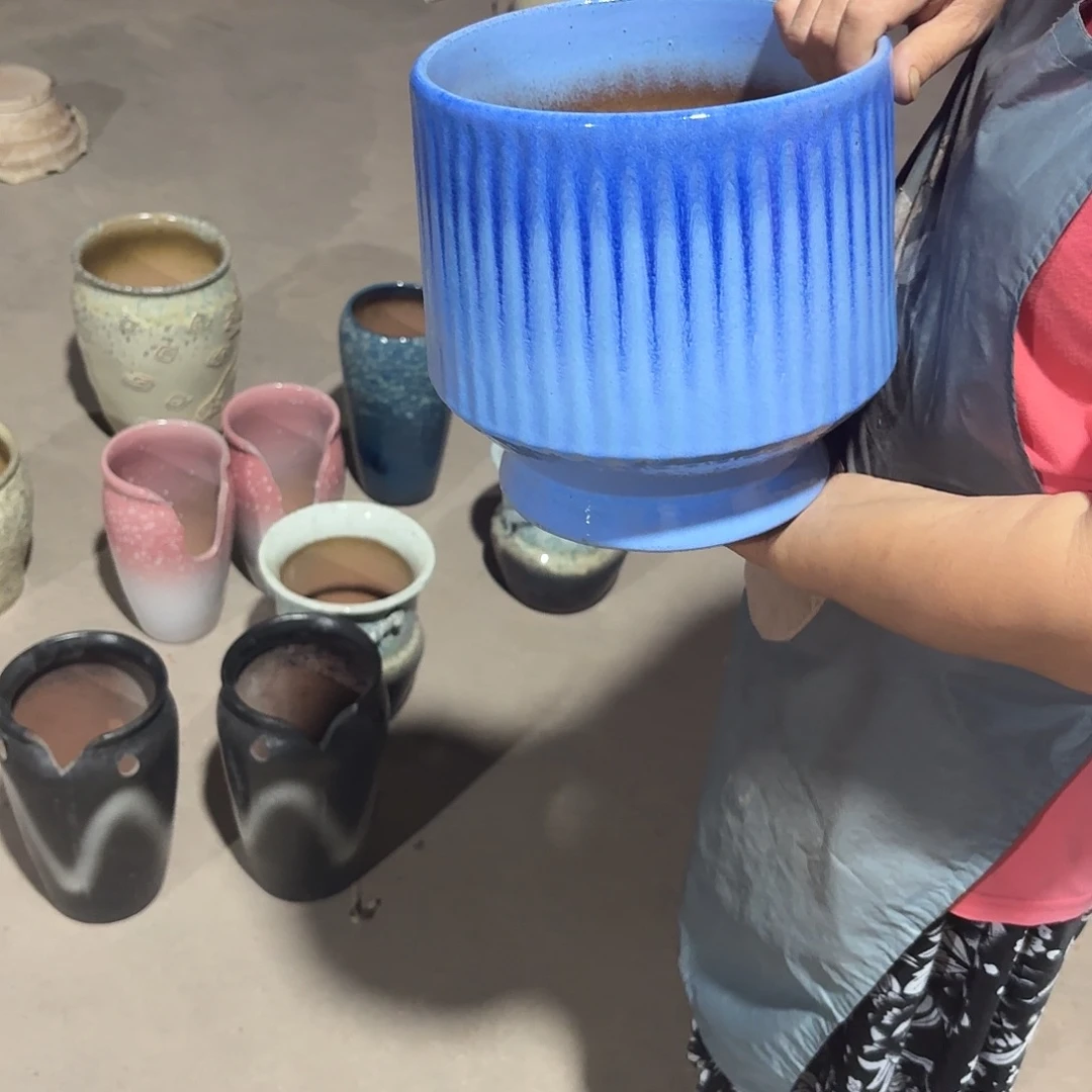 紫砂花盆口22高22