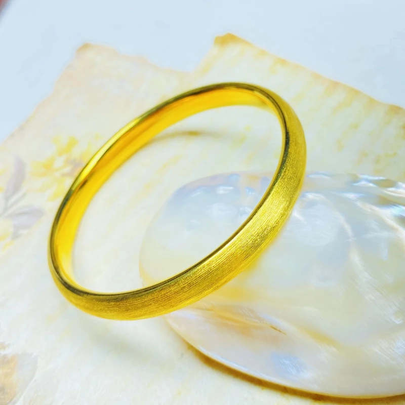 手镯 爆款K0195经典黄色拉丝轮胎闭口手镯多样性发货48090