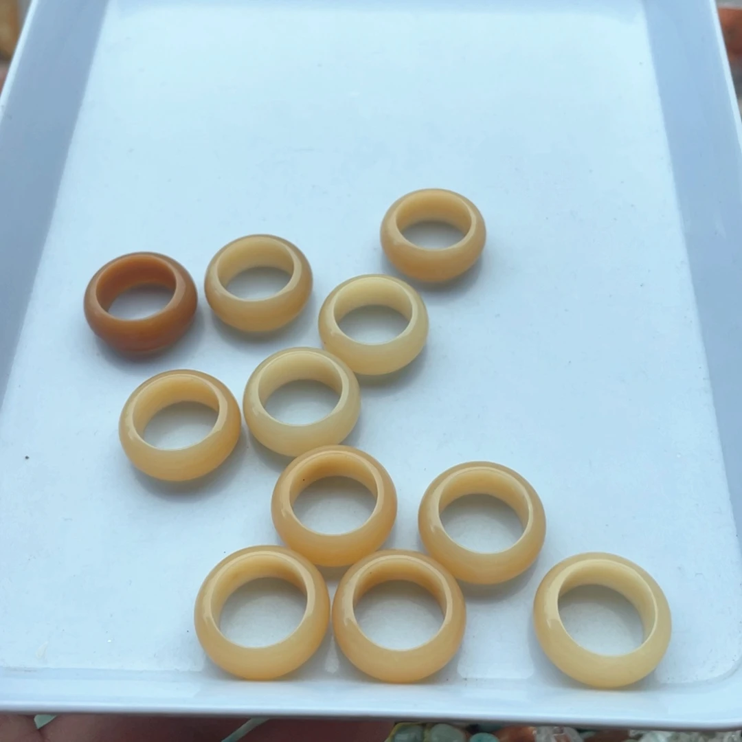 玛瑙/玉髓未镶嵌珠宝半成品三个装内径卡10mm菩提跑环