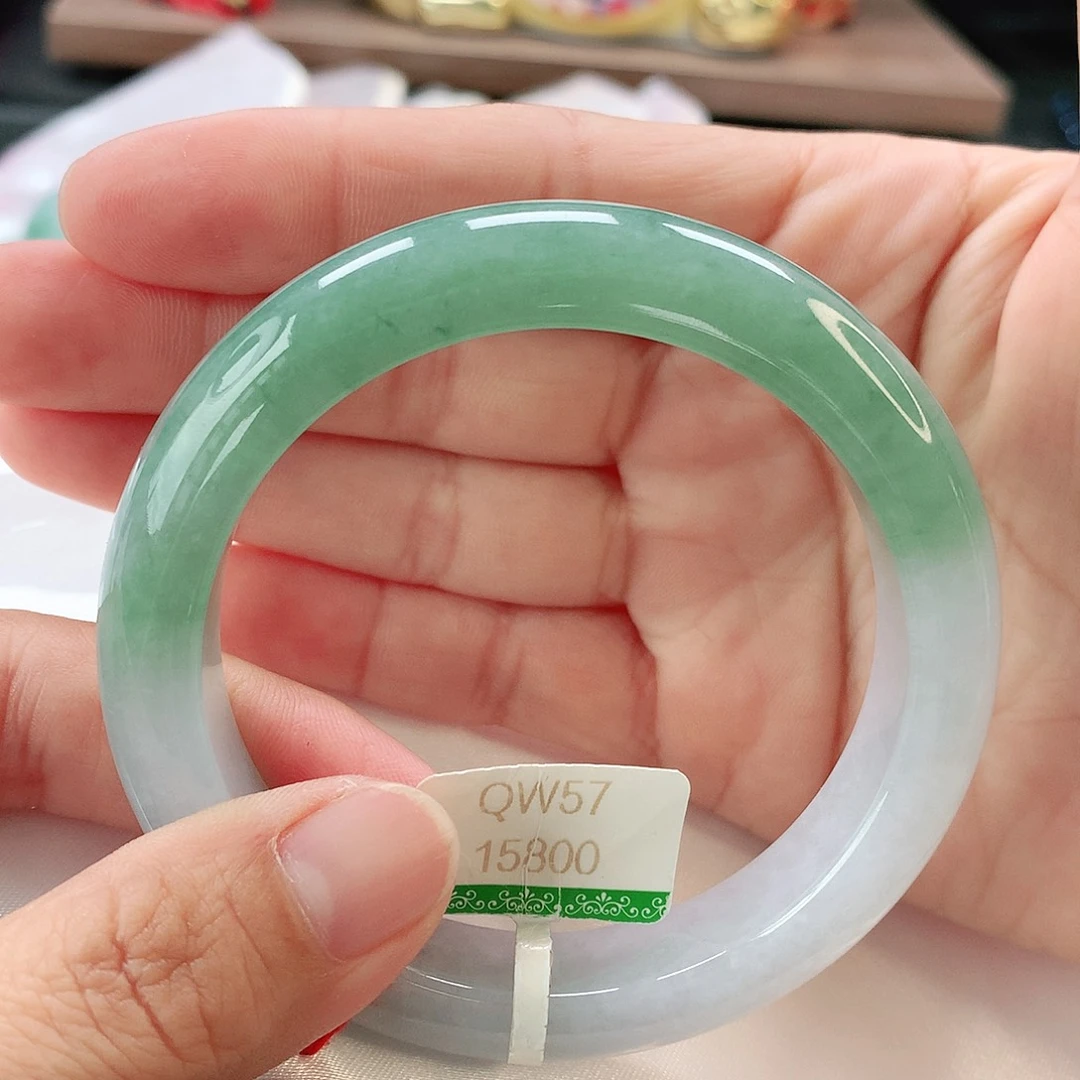 翡翠未镶嵌手镯57正