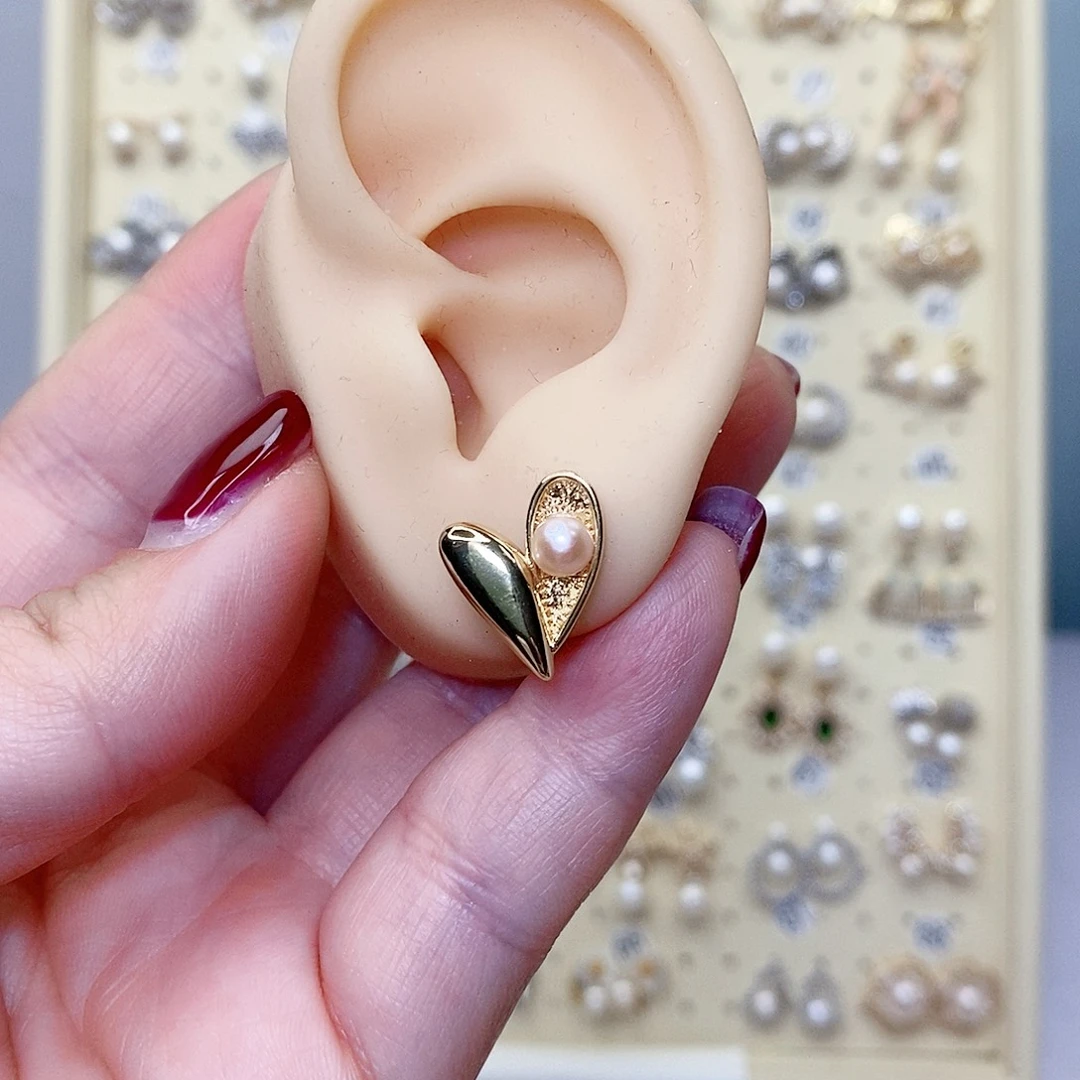 淡水珍珠耳饰银S925镶嵌