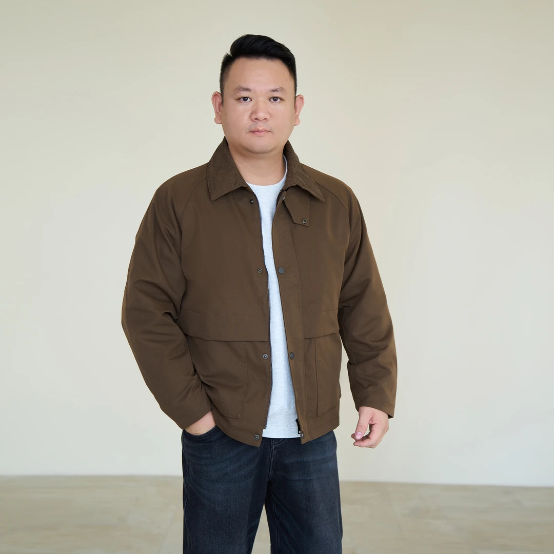 山派美式复古工装外套男秋季大码复古时尚休闲翻领飞行员夹克9418