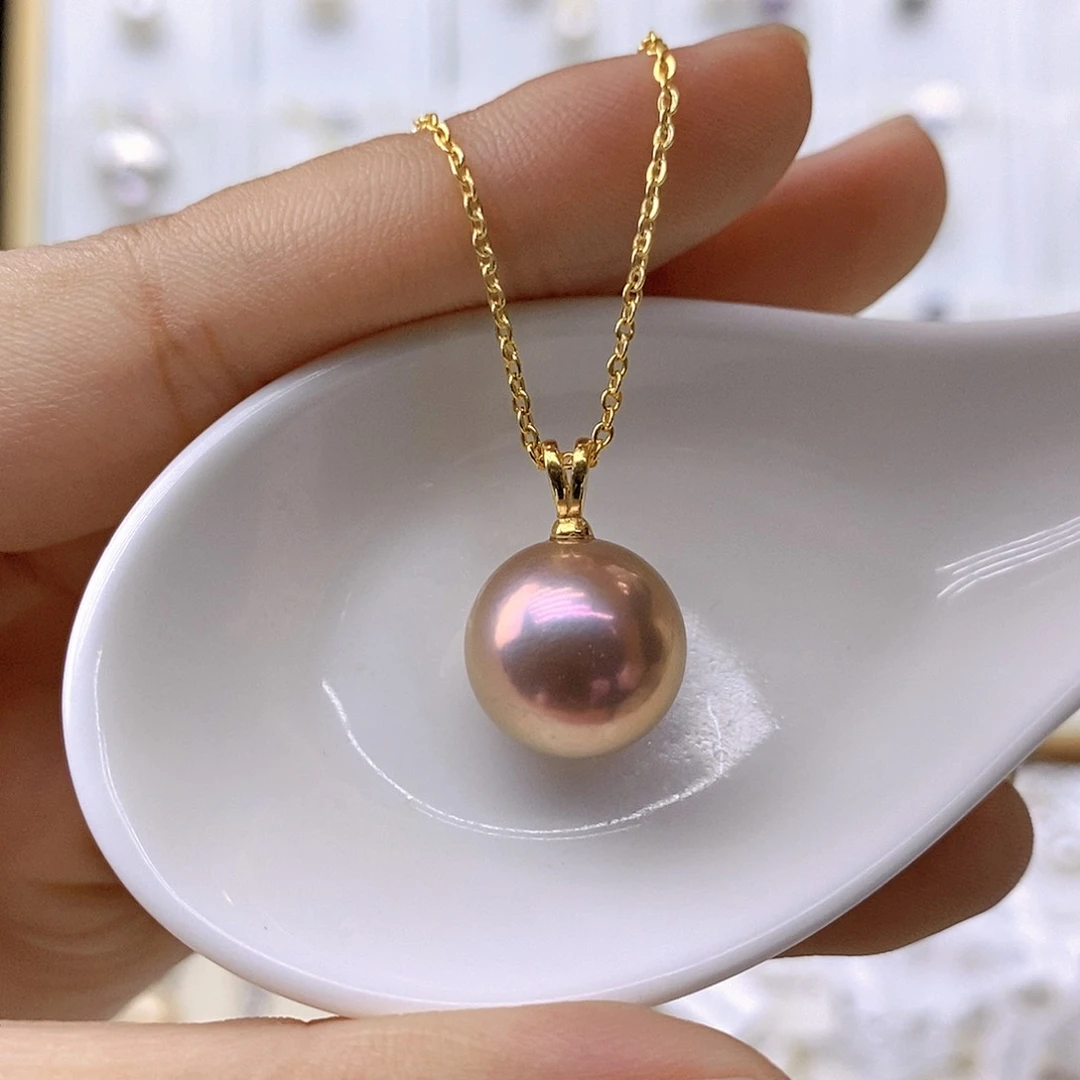 淡水珍珠银S925镶嵌吊坠(赠链)水**鱼