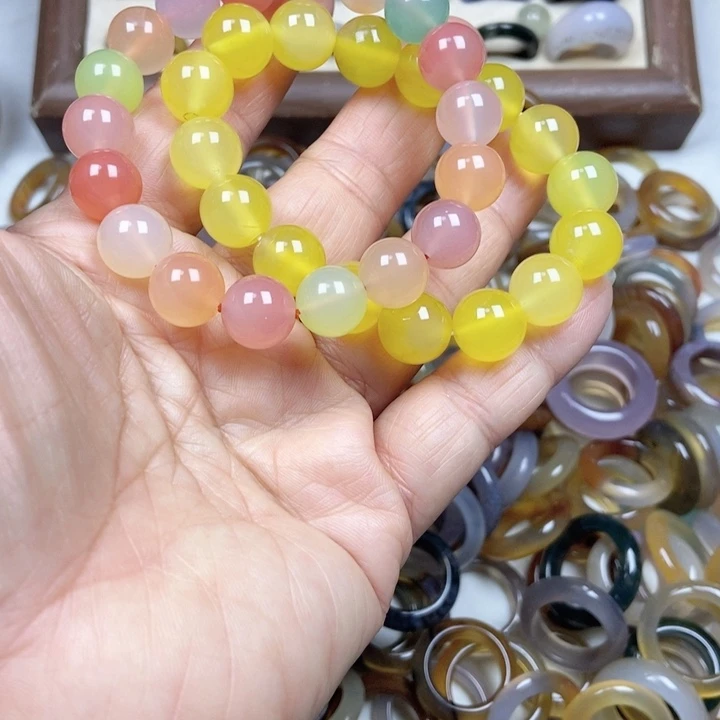 未镶嵌戒指玛瑙/玉髓不退不换