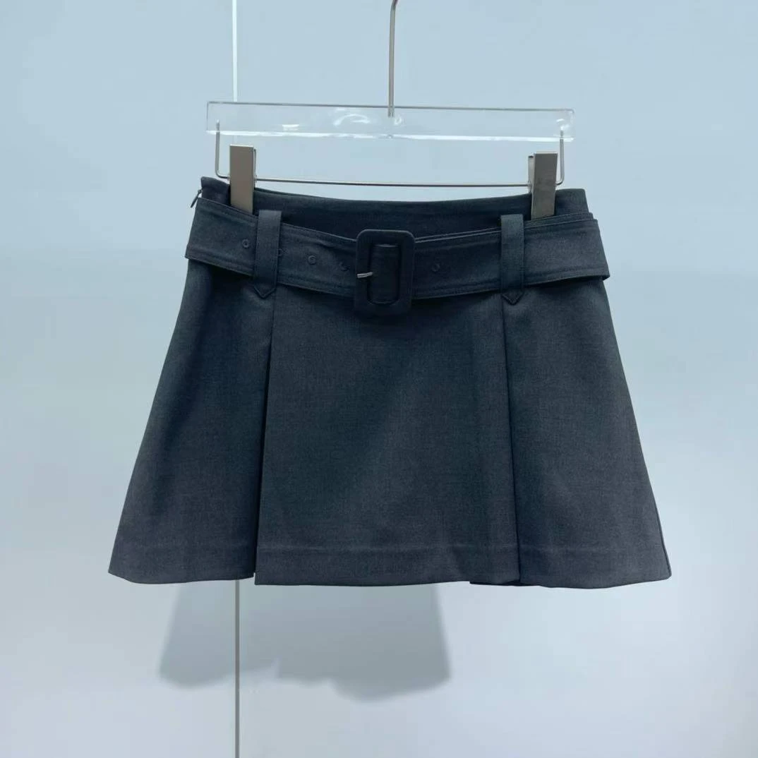 艾家2025春季新款休闲显瘦高腰半身裙女3503