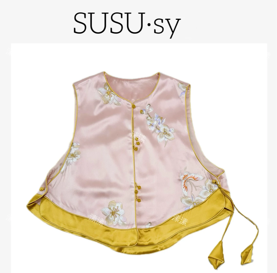 【花香】重工刺绣撞色百搭四季马甲