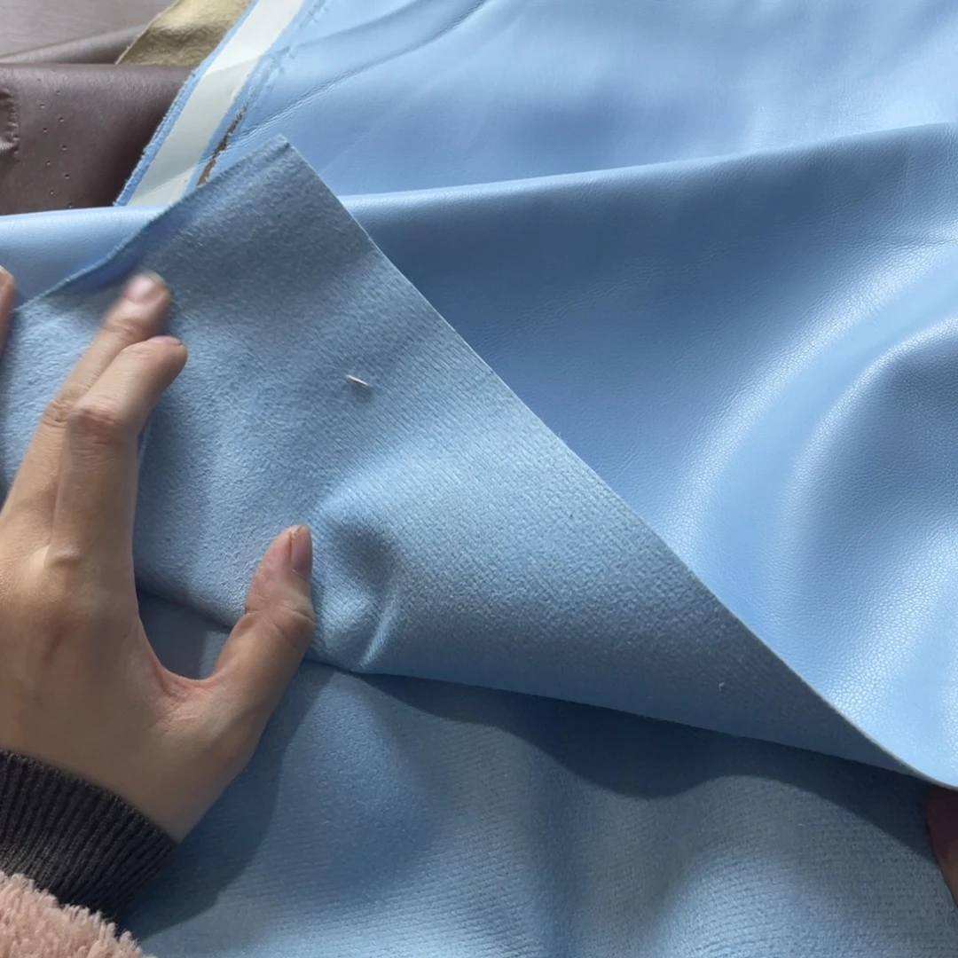 混纺天蓝色高货麂皮1米