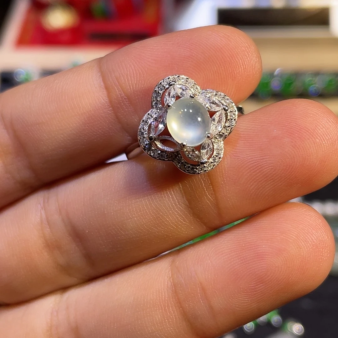 翡翠银S925镶嵌戒指