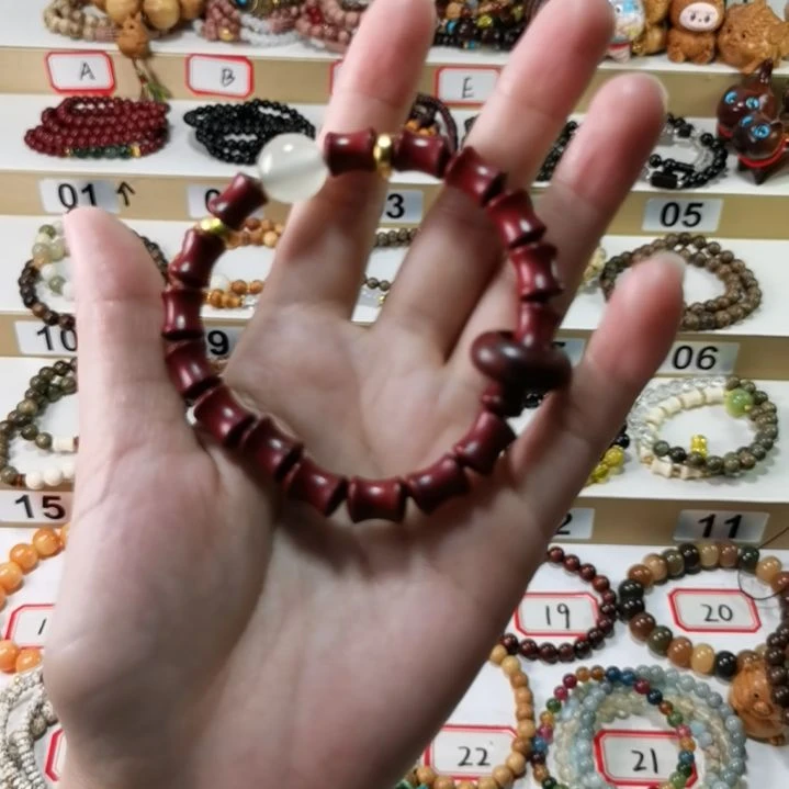 编织品菩提单双圈。血檀24