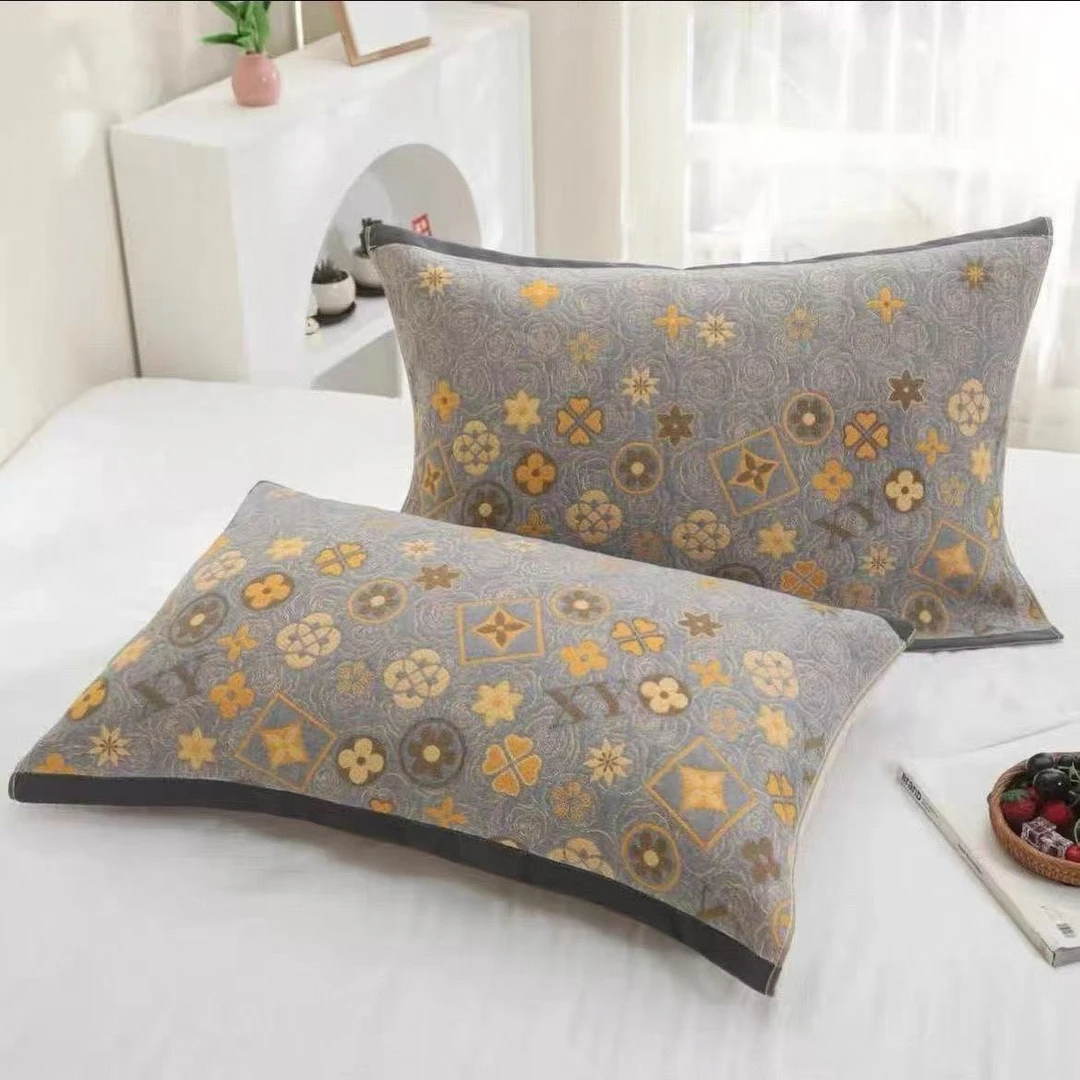 【玫瑰庄园枕巾两条52×78cm】～多层纱布棉枕巾沙发扶手巾枕头巾