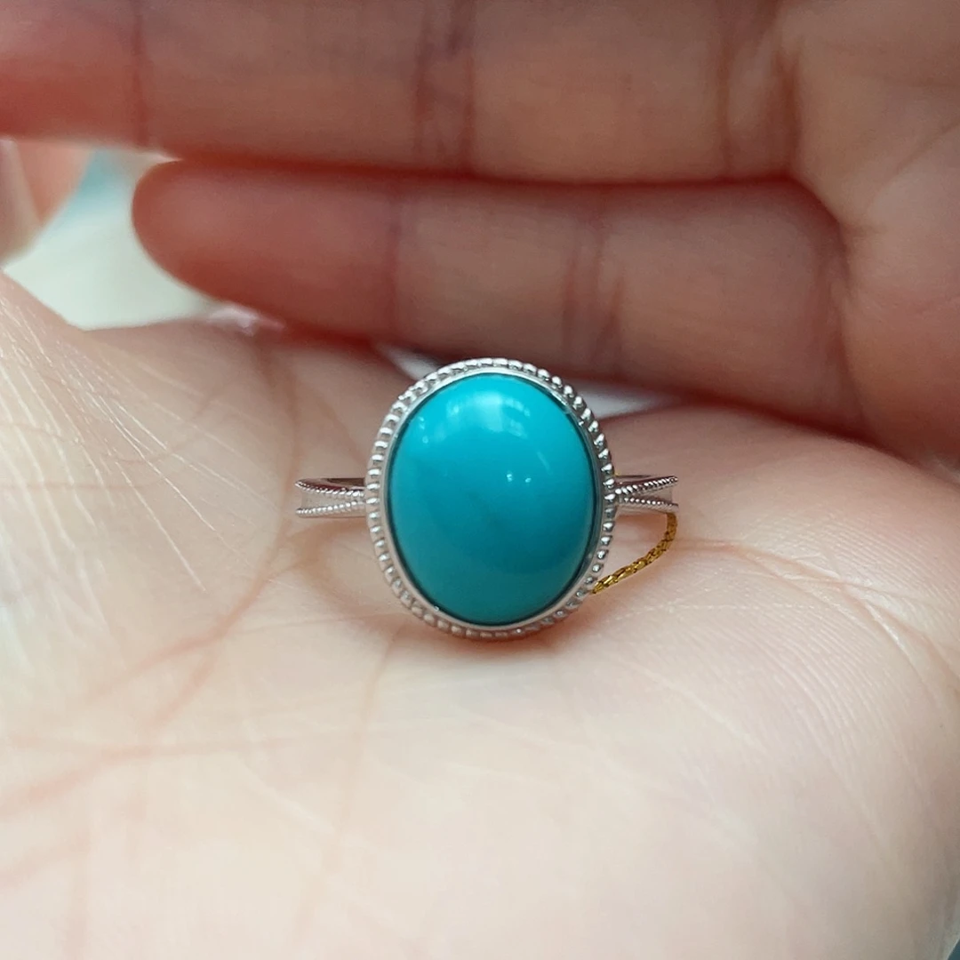 绿松石戒指银S925镶嵌