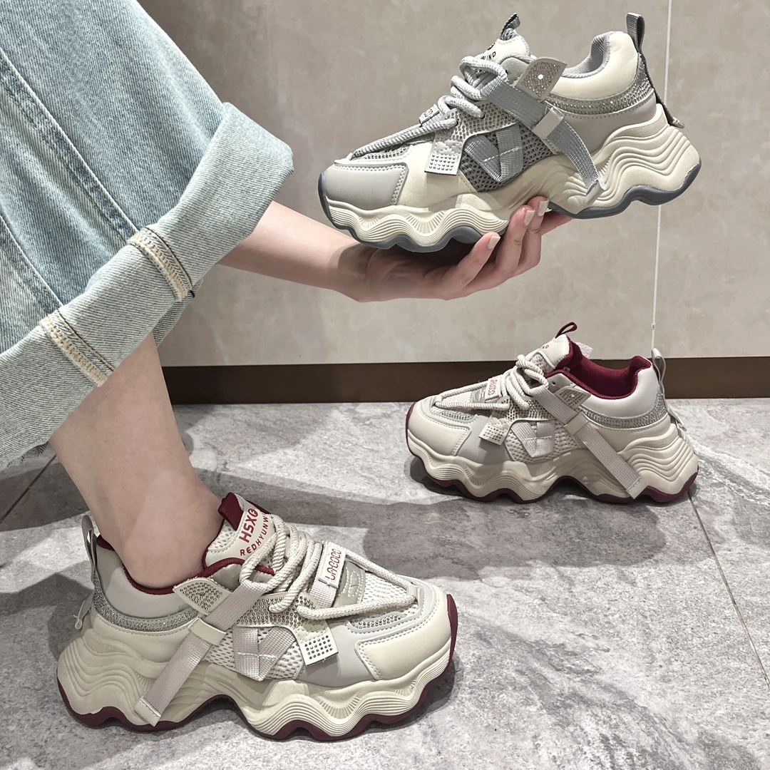 巨好看！显脚小潮秀气老爹鞋女2025春季新款增高小个子休闲鞋C350